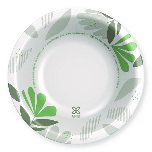 Image of Dixie® SX20PATH Pathways Heavyweight Paper Bowls, 20 Oz, White/green/burgundy, 125/pack