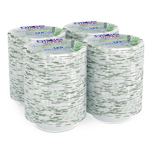 Image of Dixie® SXB12WS Pathways with Soak Proof Shield Heavyweight Paper Bowls, WiseSize, 12 oz, Green/Burgundy, 125/Pack, 4 Packs/Carton