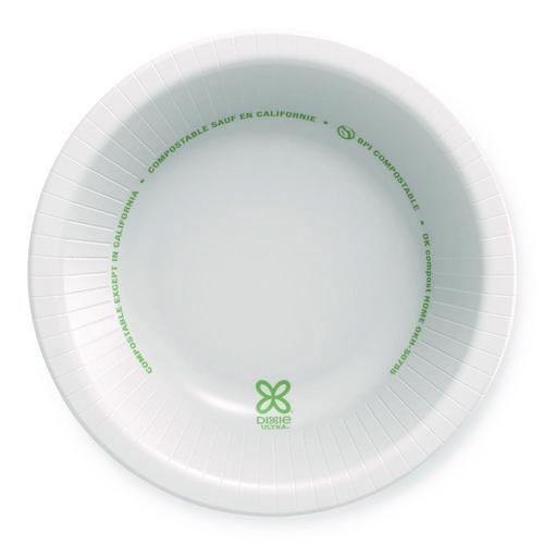 Image of Dixie® SXB12WS Pathways with Soak Proof Shield Heavyweight Paper Bowls, WiseSize, 12 oz, Green/Burgundy, 125/Pack, 4 Packs/Carton