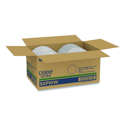 Image of Dixie® Ultra® DIX SXP10W Heavy-Weight Paper Plates, 10" dia, White, 125/Pack, 4 Packs/Carton