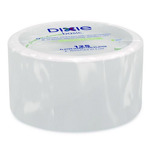 Image of Dixie® DBP09W Paper Dinnerware, Plate, 8.5" dia, White, 125/Pack