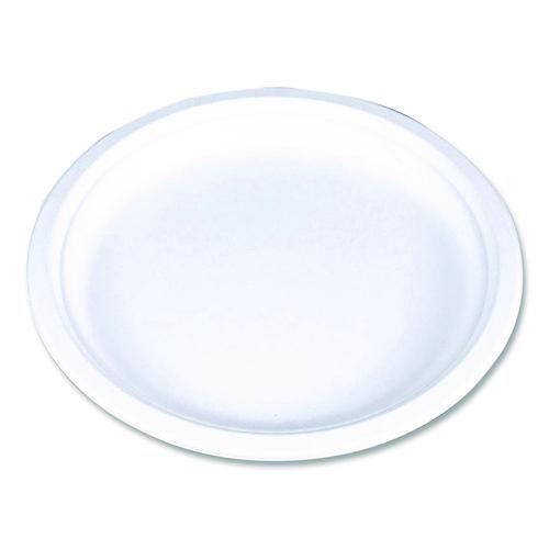 Image of SCT® 18140WPF ChampWare Molded Fiber Tableware, Molded Fiber Plate, 9" dia, White, 125 Plates/Sleeve, 4 Sleeves/Carton