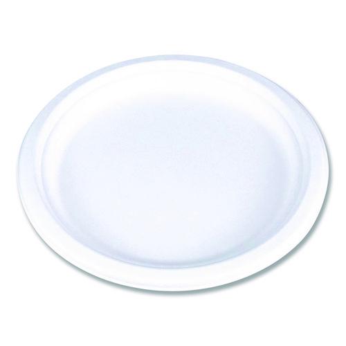 Image of SCT® 18160WPF ChampWare Molded Fiber Tableware, Molded Fiber Plate, 10" dia, White, 125 Plates/Sleeve, 4 Sleeves/Carton