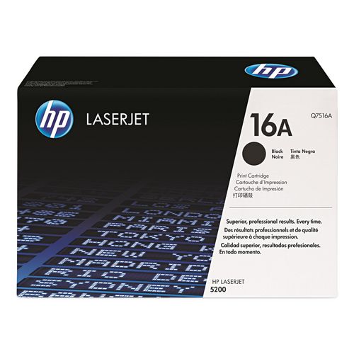 Image of HP Q7516A HP 16a, (q7516a) Black Original Laserjet Toner Cartridge