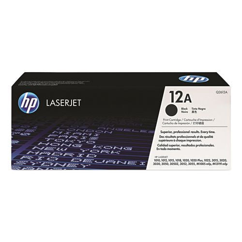 Image of HP Q2612A HP 12a, (q2612a) Black Original Laserjet Toner Cartridge