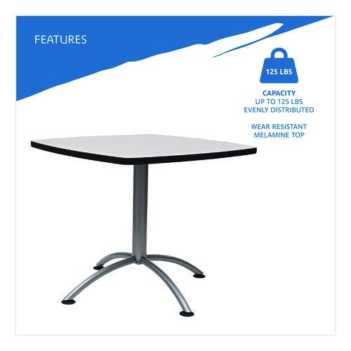 Image of Iceberg CafeWorks Cafe-Height Table, Square, 36" x 36" x 30", Gray/Silver