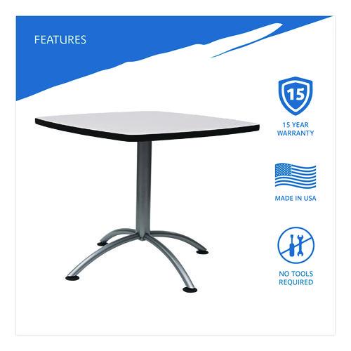 Image of Iceberg CafeWorks Cafe-Height Table, Square, 36" x 36" x 30", Gray/Silver