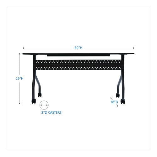 Image of Iceberg OfficeWorks Mobile Training Table, Rectangular, 60" x 18" x 29", Gray/Charcoal