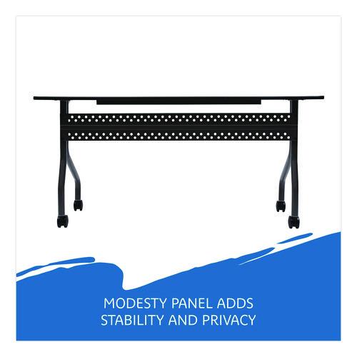 Image of Iceberg OfficeWorks Mobile Training Table, Rectangular, 60" x 18" x 29", Gray/Charcoal