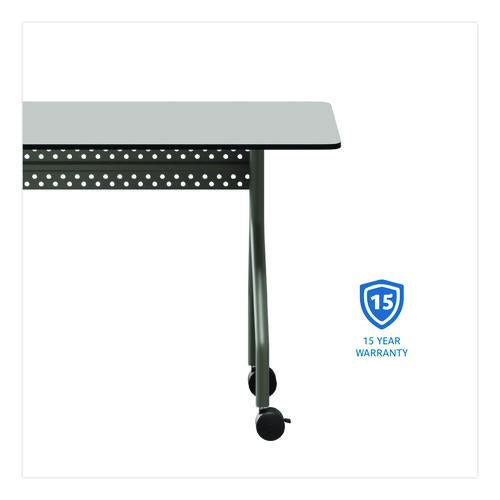 Image of Iceberg OfficeWorks Mobile Training Table, Rectangular, 72" x 18" x 29", Gray/Charcoal