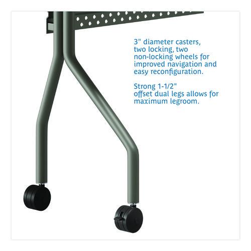 Image of Iceberg OfficeWorks Mobile Training Table, Rectangular, 72" x 18" x 29", Gray/Charcoal