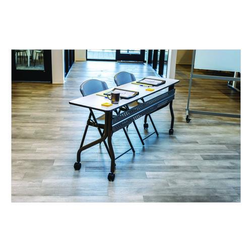 Image of Iceberg OfficeWorks Mobile Training Table, Rectangular, 72" x 18" x 29", Gray/Charcoal