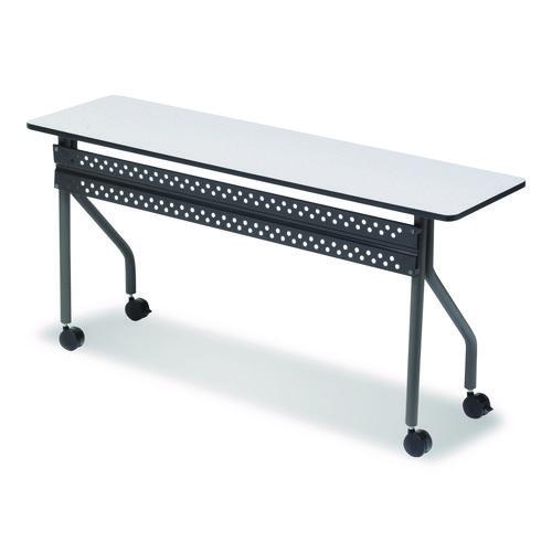 Image of Iceberg OfficeWorks Mobile Training Table, Rectangular, 72" x 18" x 29", Gray/Charcoal