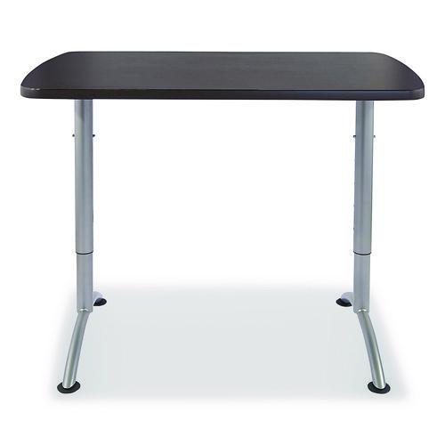 Image of Iceberg ARC Adjustable-Height Table, Rectangular, 60" x 30" x 30" to 42", Graphite/Silver