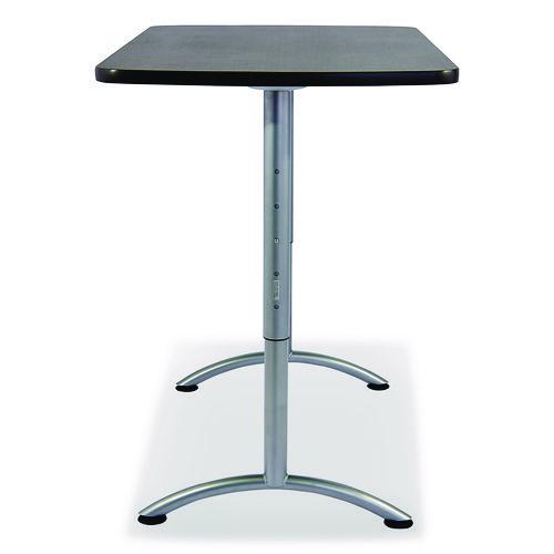 Image of Iceberg ARC Adjustable-Height Table, Rectangular, 60" x 30" x 30" to 42", Graphite/Silver