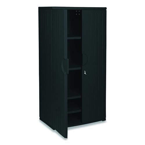 Image of Iceberg Rough n Ready Storage Cabinet, Four-Shelf, 36w x 22d x 72h, Black