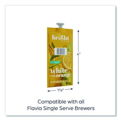 Image of The Bright Tea Co. MDRB504 Tea Freshpack Pods, White With Orange, 0.05 Oz, 100/carton