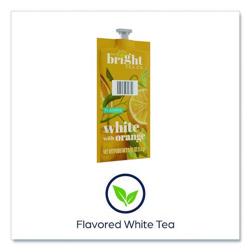 Image of The Bright Tea Co. MDRB504 Tea Freshpack Pods, White With Orange, 0.05 Oz, 100/carton