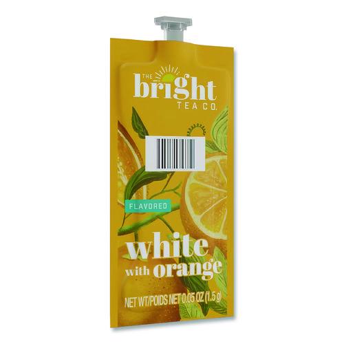 Image of The Bright Tea Co. MDRB504 Tea Freshpack Pods, White With Orange, 0.05 Oz, 100/carton