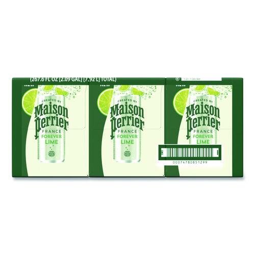 Image of Nestle® 12575240 Maison Perrier Sparkling Water,11.15 oz Can, Lime, 8 Cans/Box