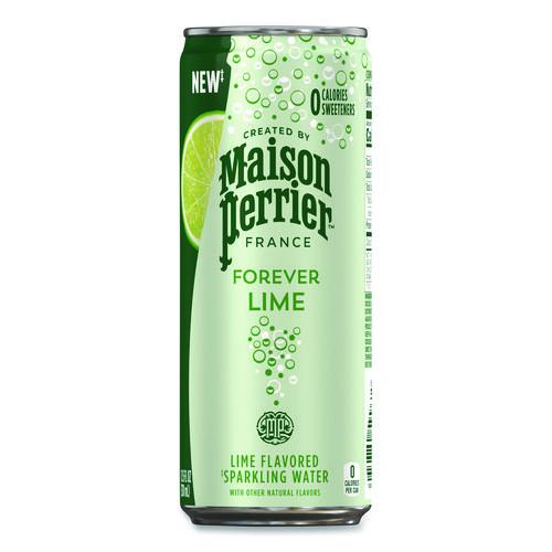 Image of Nestle® 12575240 Maison Perrier Sparkling Water,11.15 oz Can, Lime, 8 Cans/Box