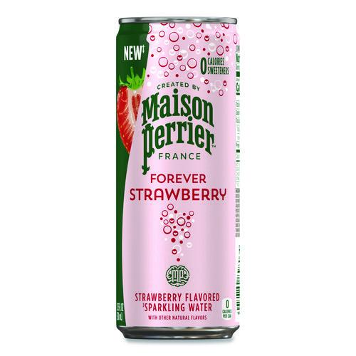 Image of Nestle® 12575227 Maison Perrier Sparkling Water, 11.15 oz Can, Strawberry, 8 Cans/Box