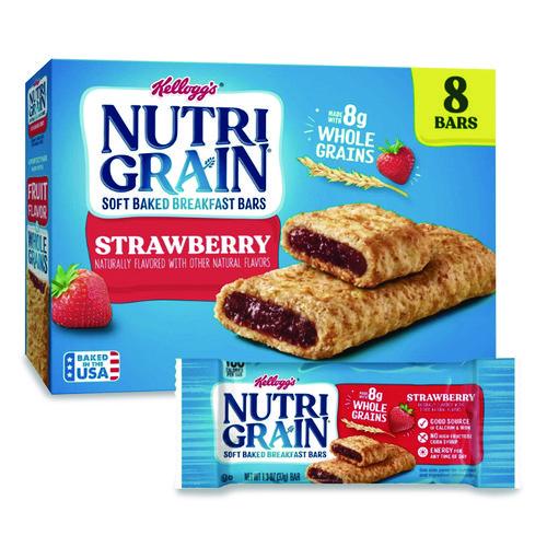 Image of Kellogg's® KEE35902 Nutri-Grain Soft Baked Breakfast Bars, Strawberry, 1.3 oz, 8/Box