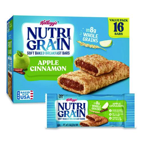 Image of Kellogg's® 511370 Nutri-Grain Soft Baked Breakfast Bars, Apple-Cinnamon, Indv Wrapped 1.3 Oz Bar, 16/box