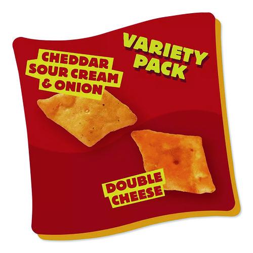 Image of Cheez-It® 2410011500 Snap'd Crackers Variety Pack, Cheddar Sour Cream And Onion; Double Cheese, 0.75 Oz Bag, 42/carton