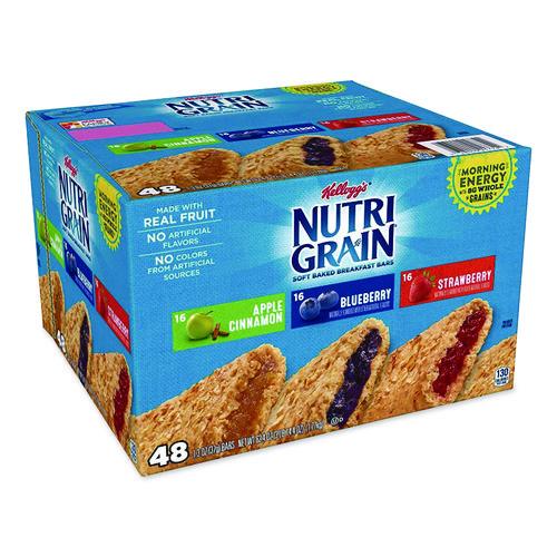 Image of Kellogg's® KEE05872 Nutri-Grain Soft Baked Breakfast Bars, Asstd: Apple, Blueberry, Strawberry, 1.3 Oz Bar, 48/carton