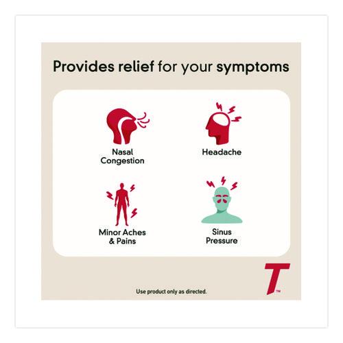 Image of Tylenol® 64578 Sinus Severe Acetaminophen Daytime Pain Reliever Caplet, 2 Caplets/Packet, 30 Packets/Box