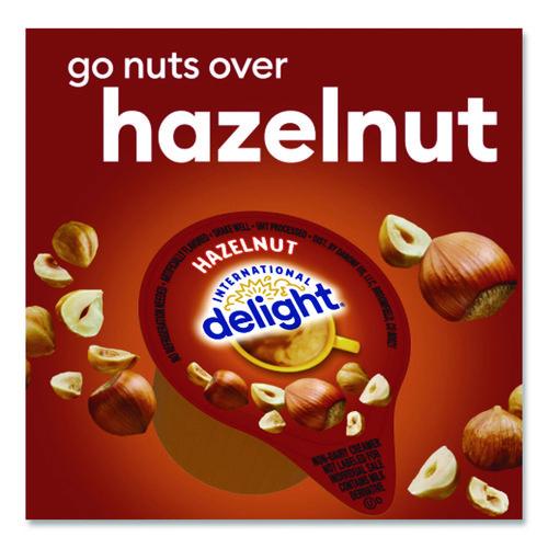 Image of International Delight® WWI02283 Flavored Liquid Non-Dairy Coffee Creamer, Hazelnut, 0.44 oz Mini Cups, 48/Box
