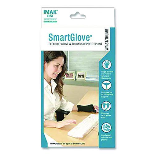 Image of IMAK® RSI A20162 SmartGlove Flexible Wrist and Thumb Support Splint, Medium, Fits Left Hand/Right Hand, Black