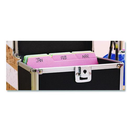 Image of Vaultz® VZ01280 Locking Index Card File, Holds 550 5 X 8 Cards, 8.75 X 5.5 X 5.75, Black
