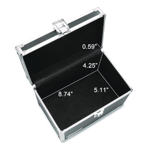 Image of Vaultz® VZ01280 Locking Index Card File, Holds 550 5 X 8 Cards, 8.75 X 5.5 X 5.75, Black