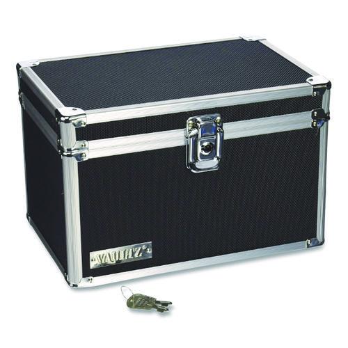 Image of Vaultz® VZ01280 Locking Index Card File, Holds 550 5 X 8 Cards, 8.75 X 5.5 X 5.75, Black