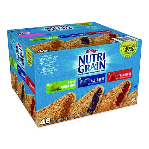 Image of Kellogg's® 12332 Nutri-Grain Soft Baked Breakfast Bars, Assorted, 1.3 oz Bar, 48/Carton