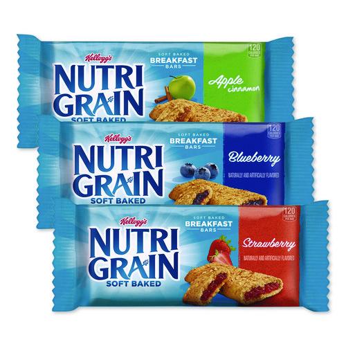 Image of Kellogg's® 12332 Nutri-Grain Soft Baked Breakfast Bars, Assorted, 1.3 oz Bar, 48/Carton
