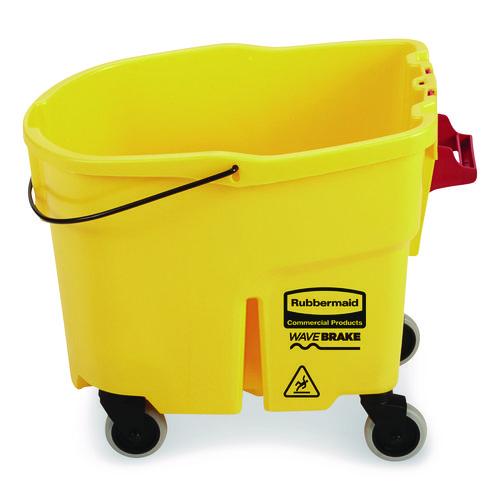 Image of Rubbermaid® Commercial 2064914 Wavebrake 2.0 Bucket, 8.75 Gal, Plastic, Yellow