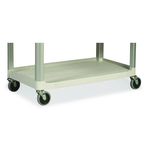 Image of Rubbermaid® Commercial FG409100OWHT Xtra Utility Cart with Open Sides, Plastic, 3 Shelves, 300 lb Capacity, 40.63" x 20" x 37.81", Off-White