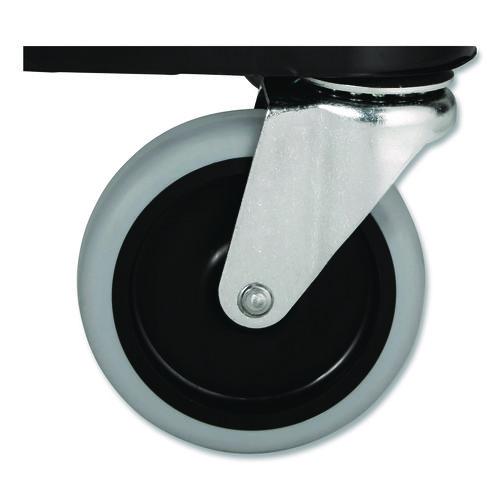 Image of Rubbermaid® Commercial FG409500BLA Xtra Equipment Cart, Plastic, 3 Shelves, 300 lb Capacity, 20.75" x 40.63" x 37.8", Black