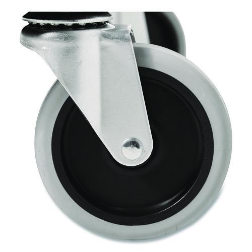 Image of Rubbermaid® Commercial FG409600BLA Xtra Utility Cart with Open Sides, Plastic, 4 Shelves, 400 lb Capacity, 40.63" x 20" x 51", Black