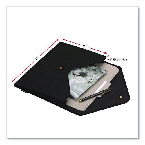 Image of Smead 70920 Soft Touch Cloth Expanding Files, 2" Expansion, 1 Section, Snap Closure, Letter Size, Black
