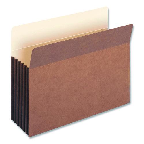 Image of Smead Redrope Drop-Front File Pockets with Fully Lined Gussets, 5.25" Expansion, Letter Size, Redrope, 10/Box