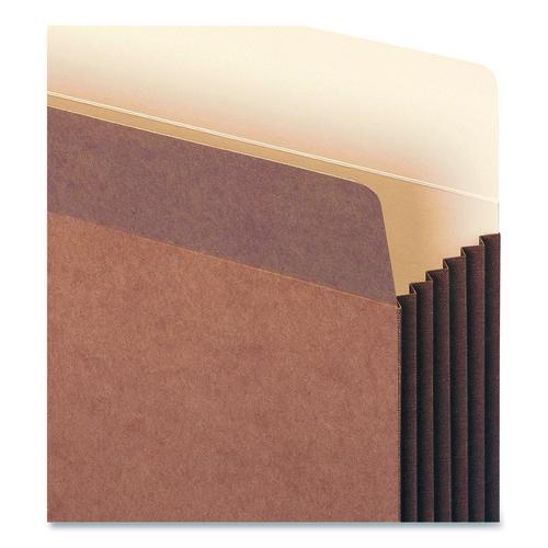 Image of Smead Redrope Drop-Front File Pockets with Fully Lined Gussets, 5.25" Expansion, Letter Size, Redrope, 10/Box