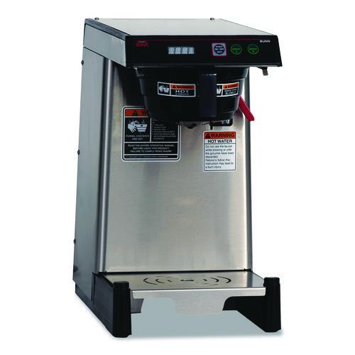 Image of BUNN® 39900.0005 WAVE15-APS Low Profile Automatic Airpot Coffee Brewer, 12-Cup, Gray/Stainless Steel