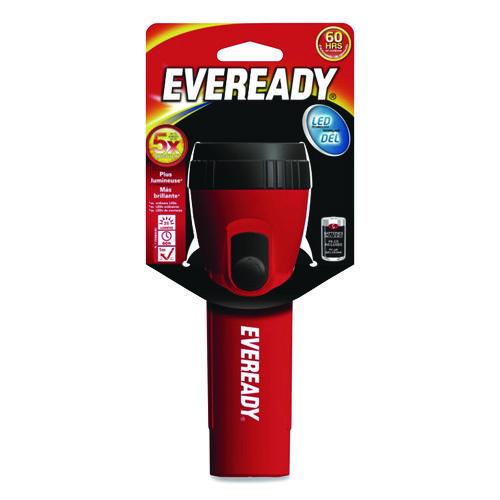 Image of Eveready® EVEL25IN Industrial General Purpose LED Flashlight, 2 D Batteries (Sold Separately), Red