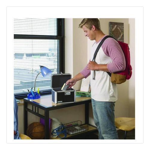 Image of VaultzÂ® Latching Lid Locking Personal Security Box, Combination Lock, 10 X 7.5 X 7.75, Plastic; Steel; Aluminum, Black