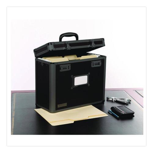 Image of Vaultz® VZ00310 Locking Personal File Tote, Letter, 7.25 X 13.75 X 12.5, Tactical Black