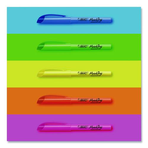 Image of BIC® BL11-AST Brite Liner Highlighter, Assorted Ink Colors, Chisel Tip, Assorted Barrel Colors, Dozen